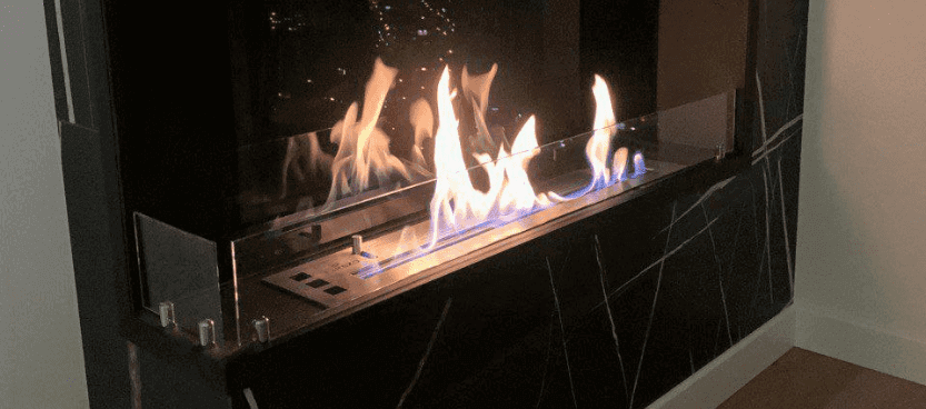 Угловой встраиваемый биокамин Firezo L'angolo Destro 1200, стандарт