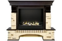 Биокамин в портале Firezo Pierre Luxe Темный дуб сланец, стандарт