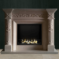 Биокамин в мраморном портале Firezo Famiglia, стандарт